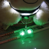 HKM-2908477 LED Bone-Shaped Pet ID Tag Collar Pendant with Custom Name Tag for Safety in Low Light