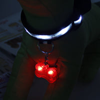 HKM-2908477 LED Bone-Shaped Pet ID Tag Collar Pendant with Custom Name Tag for Safety in Low Light