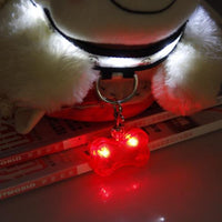 HKM-2908477 LED Bone-Shaped Pet ID Tag Collar Pendant with Custom Name Tag for Safety in Low Light