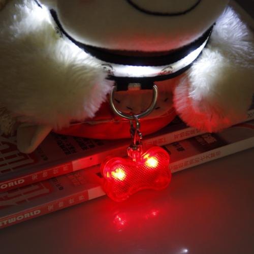 HKM-2908477 LED Bone-Shaped Pet ID Tag Collar Pendant with Custom Name Tag for Safety in Low Light