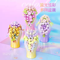 HKM-290899 Succulent Plant Building Block Set - 50 Pieces Educational Toy for Kids, Ages 2 and Up