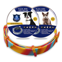 HKM-290963 Flea and Lice Repellent Collar for Cats and Dogs - Adjustable Rainbow Design