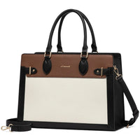 HKM-290963 Laptop Tote Bag for Women - 15.6-17 Inch Waterproof Leather Briefcase for Office and Business Use