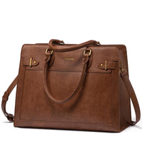 HKM-290963 Laptop Tote Bag for Women - 15.6-17 Inch Waterproof Leather Briefcase for Office and Business Use