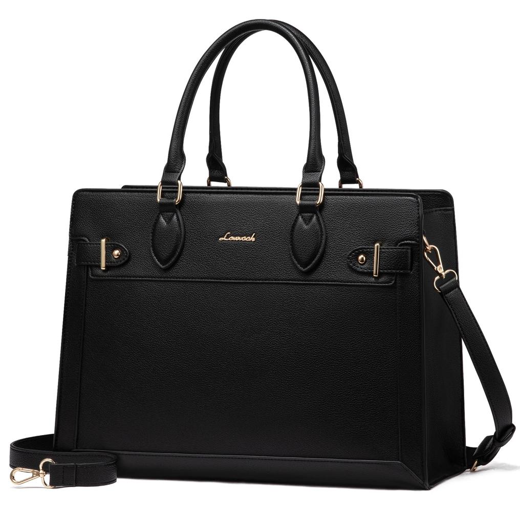 HKM-290963 Laptop Tote Bag for Women - 15.6-17 Inch Waterproof Leather Briefcase for Office and Business Use