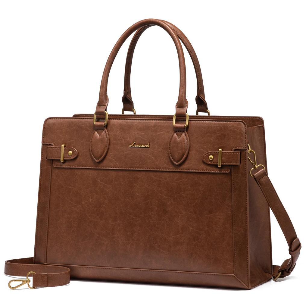 HKM-290963 Laptop Tote Bag for Women - 15.6-17 Inch Waterproof Leather Briefcase for Office and Business Use