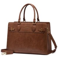 HKM-290963 Laptop Tote Bag for Women - 15.6-17 Inch Waterproof Leather Briefcase for Office and Business Use