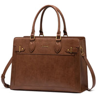 HKM-290963 Laptop Tote Bag for Women - 15.6-17 Inch Waterproof Leather Briefcase for Office and Business Use