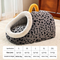 HKM-2909885 Semi-Enclosed Dog House Bed - Stylish PP Cotton Pet Nest with Handle, Multiple Sizes Available