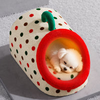 HKM-2909885 Semi-Enclosed Dog House Bed - Stylish PP Cotton Pet Nest with Handle, Multiple Sizes Available