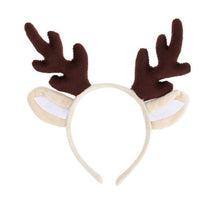HKM-291027 Children's Antler Headband with Ears - White, Coffee, Red Options