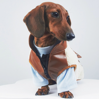 HKM-2910397 Warm Lambswool Pet Jacket for Small Dogs and Cats with Pocket - Casual Autumn/Winter Wear