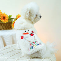 HKM-2911421 Christmas Fluffy Jacket for Pets - Snowman Pattern, Various Sizes Available