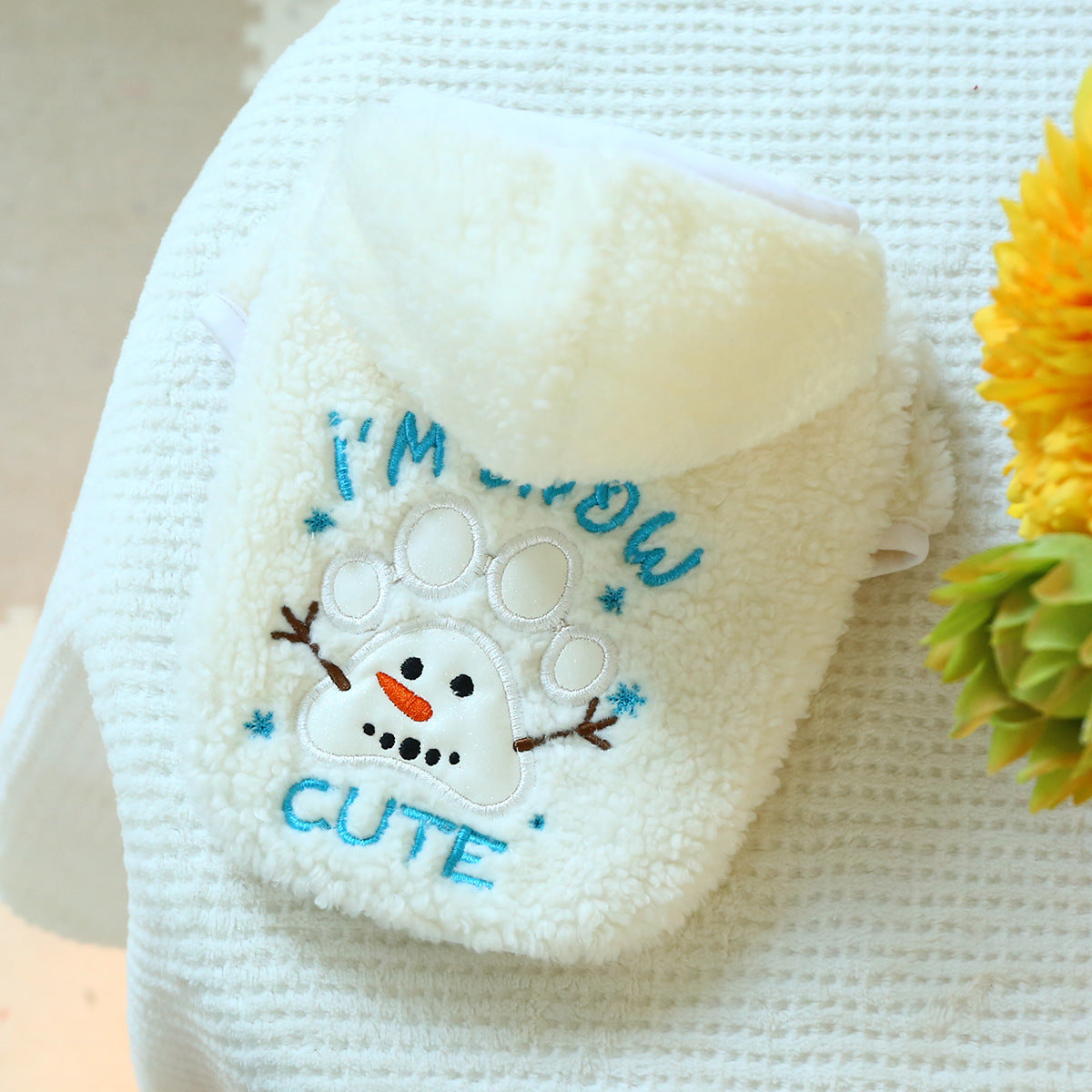 HKM-2911421 Christmas Fluffy Jacket for Pets - Snowman Pattern, Various Sizes Available