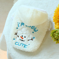 HKM-2911421 Christmas Fluffy Jacket for Pets - Snowman Pattern, Various Sizes Available