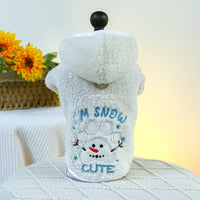 HKM-2911421 Christmas Fluffy Jacket for Pets - Snowman Pattern, Various Sizes Available