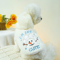 HKM-2911421 Christmas Fluffy Jacket for Pets - Snowman Pattern, Various Sizes Available