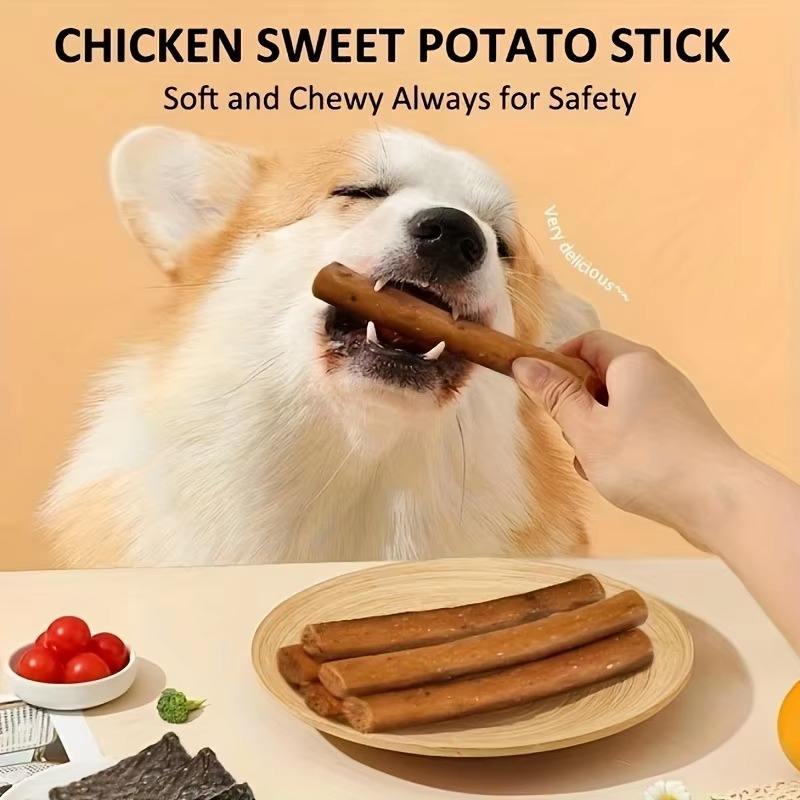 HKM-2911677 Chewy Chicken-Wrapped Rawhide Treats for Dogs of All Sizes - High Protein, Natural Meat Snack