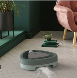 HKM-2911805 Electric Cat Toy Triangle Turntable with Feather Scratcher and Sound, ABS Material, Gray and Green