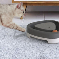 HKM-2911805 Electric Cat Toy Triangle Turntable with Feather Scratcher and Sound, ABS Material, Gray and Green