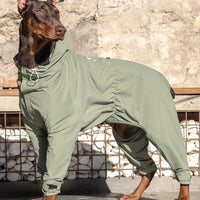 HKM-2913981 Casual Outdoor Mountaineering Suit for Medium and Large Shiba Inu - Four-Legged Pet Clothing in Army Green and Khaki