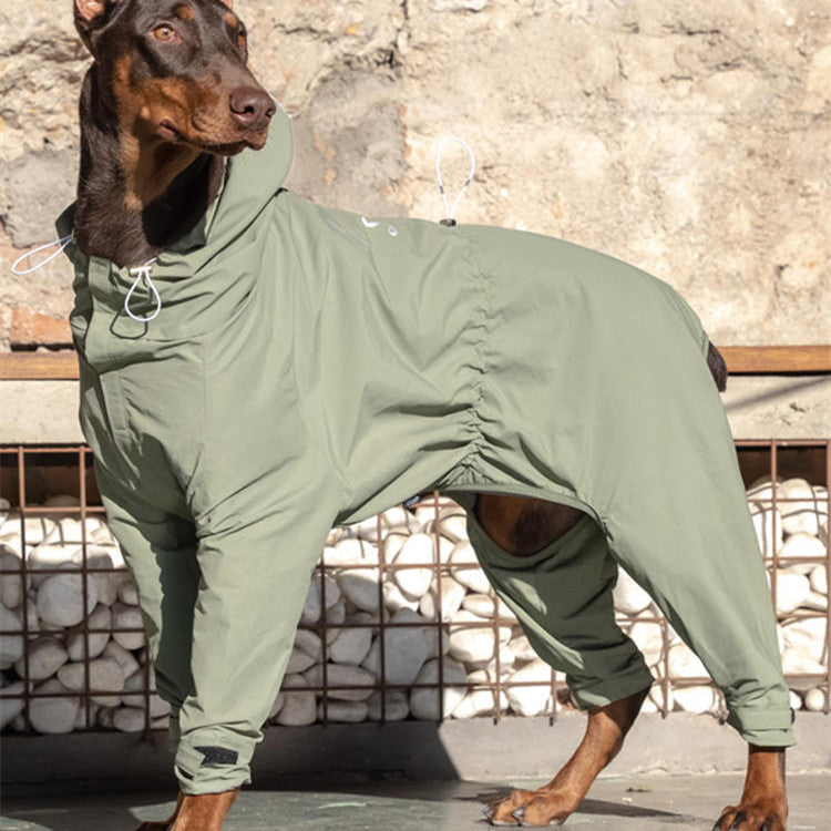 HKM-2913981 Casual Outdoor Mountaineering Suit for Medium and Large Shiba Inu - Four-Legged Pet Clothing in Army Green and Khaki