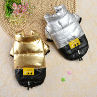 HKM-2916029 Bright Leather Coat for Dogs - Warm and Casual Polyester Dog Clothing