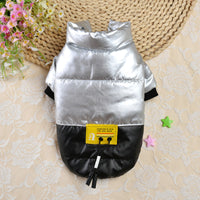 HKM-2916029 Bright Leather Coat for Dogs - Warm and Casual Polyester Dog Clothing