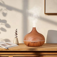 HKM-291603 500ml Remote Control Aromatherapy Essential Oil Diffuser with Air Humidifier and Electric Wooden Design