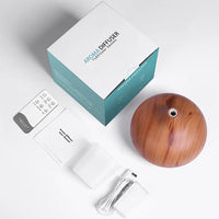 HKM-291603 500ml Remote Control Aromatherapy Essential Oil Diffuser with Air Humidifier and Electric Wooden Design