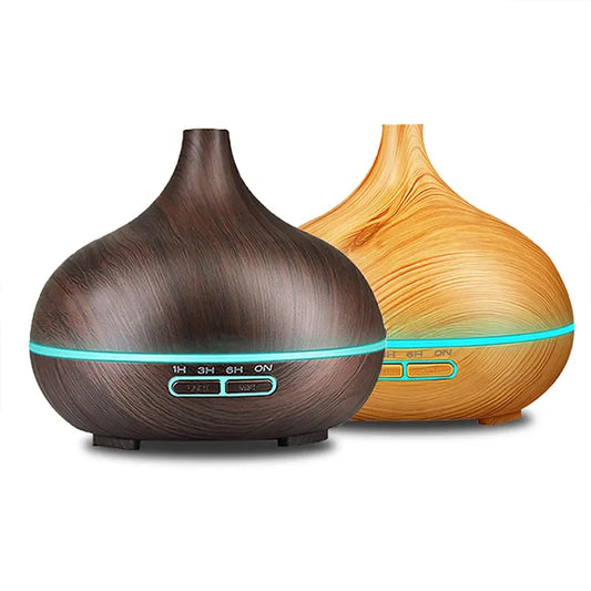 HKM-291603 500ml Remote Control Aromatherapy Essential Oil Diffuser with Air Humidifier and Electric Wooden Design