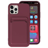 HKM-291667 Candy Color Silicone Case with Card Holder for Various iPhone Models