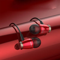 HKM-291731 Heavy Bass Wired In-Ear Headphones with Microphone and Silicone Earplugs