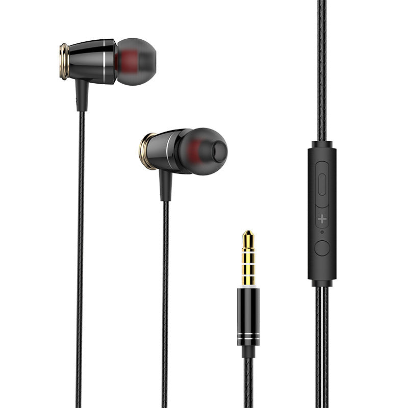 HKM-291731 Heavy Bass Wired In-Ear Headphones with Microphone and Silicone Earplugs