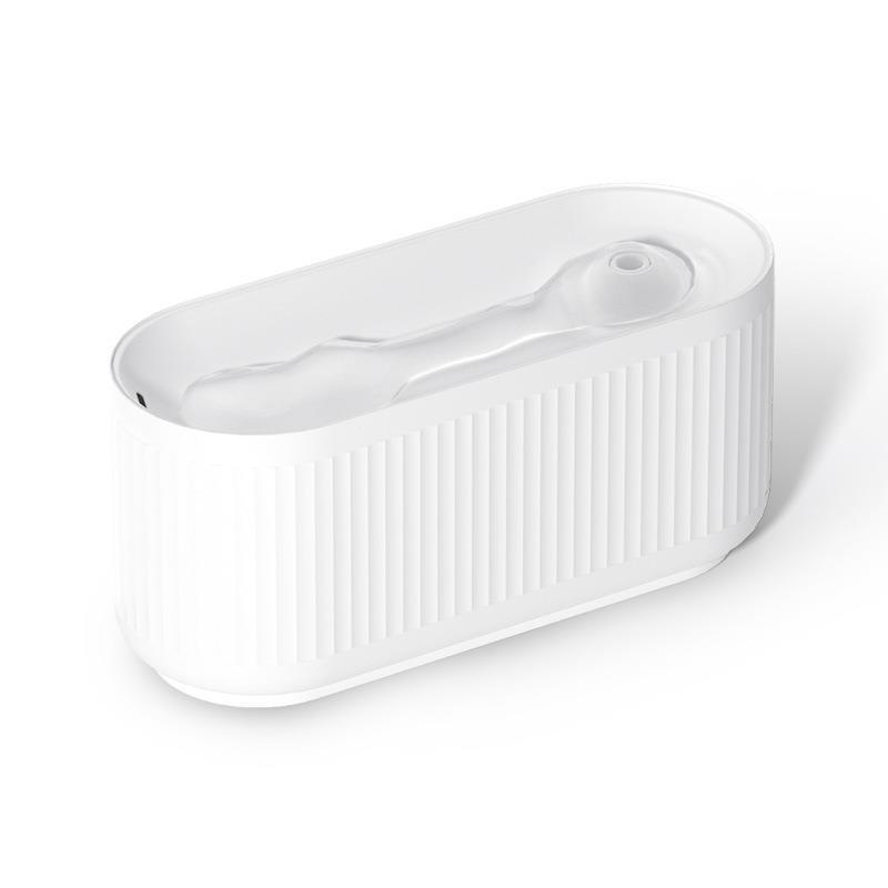 HKM-2917437 Wireless Circulating Water Dispenser for Cats - Modern ABS Design in White, 300x120x136mm