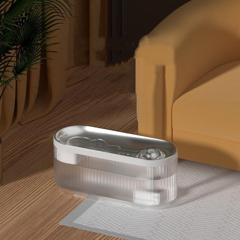 HKM-2917437 Wireless Circulating Water Dispenser for Cats - Modern ABS Design in White, 300x120x136mm