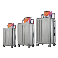 HKM-291795 Designer Hard Shell Trolley Luggage Set - 3 Pieces Stylish Travel Suitcase