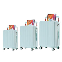 HKM-291795 Designer Hard Shell Trolley Luggage Set - 3 Pieces Stylish Travel Suitcase