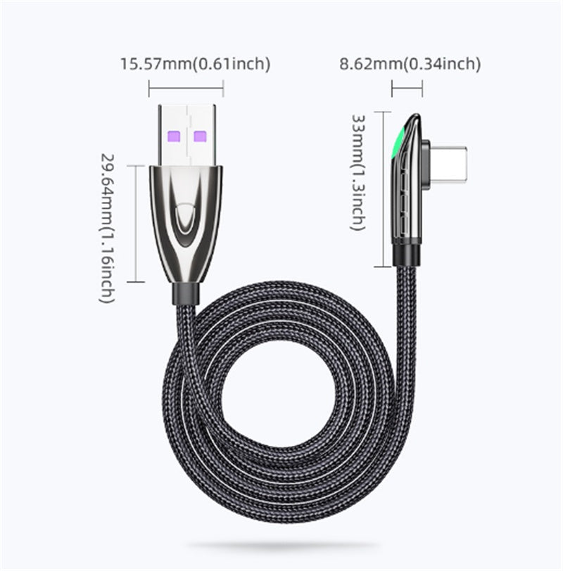 HKM-291795 Type-C Fast Data Cable - 0.5m, 1m, 2m Length Options, Black, Mobile Gaming Compatible
