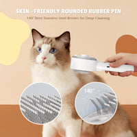 HKM-2918845 4-in-1 Pet Grooming Steam Brush for Cats and Dogs, Self-Cleaning with Adjustable Spray, Gentle Massage and Fur Control