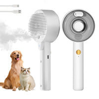 HKM-2918845 4-in-1 Pet Grooming Steam Brush for Cats and Dogs, Self-Cleaning with Adjustable Spray, Gentle Massage and Fur Control