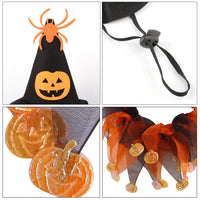 HKM-2918973 Halloween Skull Pattern Hat and Scarf Set for Pets