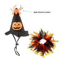 HKM-2918973 Halloween Skull Pattern Hat and Scarf Set for Pets