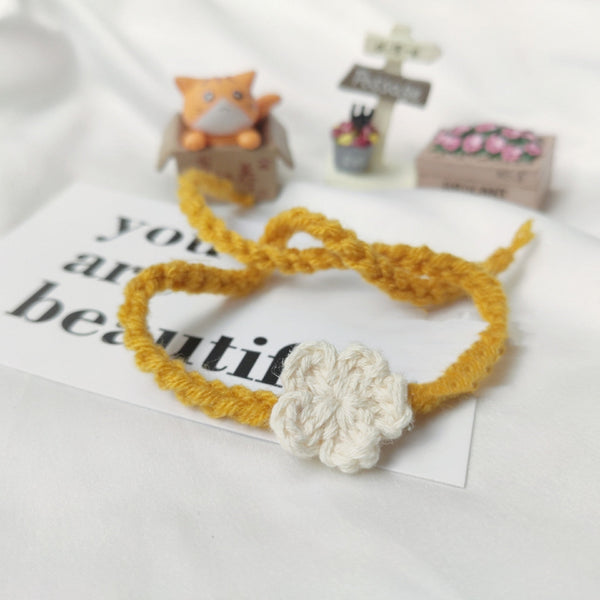 HKM-2919357 Newborn Cat and Dog Collar Bib in Multiple Colors - Soft Milk Cotton Rope for Puppies and Kittens