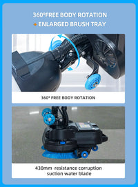 HKM-291987 Automatic Walk-Behind Floor Scrubber Machine for Home, Gym, and Factory Cleaning