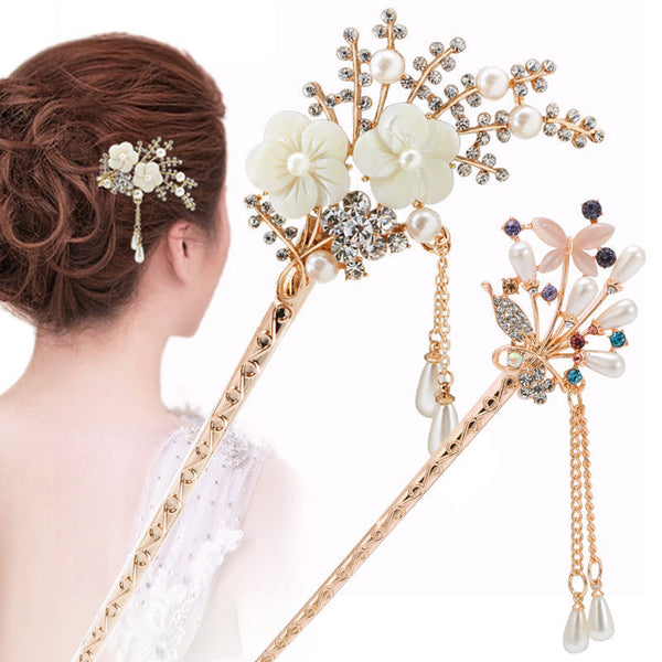 HKM-291987 Ethnic Style Gold-Plated Hairpin for Elegant Hair Accessories