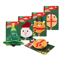HKM-2919997 Christmas Cat Plush Toys with Catnip - Smiley Egg, Christmas Elk, Santa Claus & Christmas Tree Designs