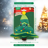 HKM-2919997 Christmas Cat Plush Toys with Catnip - Smiley Egg, Christmas Elk, Santa Claus & Christmas Tree Designs