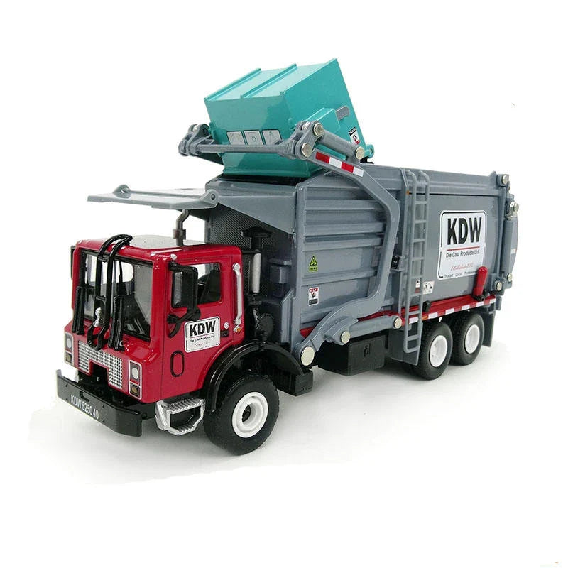 HKM-292051 1:24 Scale Diecast Dump Truck Toy for Kids - Construction Vehicle Model, Mini Garbage Transporter, Zinc Alloy