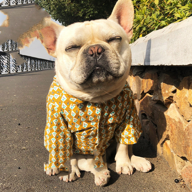 HKM-2921917 Floral Print Plush Shirt for Dogs and Cats ¨C Soft Polyester Fabric, Available in Multiple Sizes